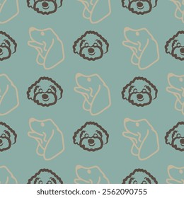 Vector Dogs Seamless Pattern. Animal Print Dogs Repeat pattern, great for textile, wallpaper, packaging, backdrop, background, paper designs
