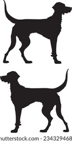 Vector dogs set silhouette on white background isolated. dog vector. vector hand drawn dog outline illustration .vector flat design animals silhouette set.