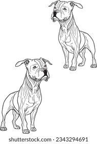 Vector dogs set silhouette on white background isolated. dog vector. vector hand drawn dog outline illustration .vector flat design animals silhouette set.