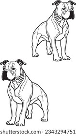 Vector dogs set silhouette on white background isolated. dog vector. vector hand drawn dog outline illustration .vector flat design animals silhouette set.