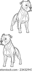 Vector dogs set silhouette on white background isolated. dog vector. vector hand drawn dog outline illustration .vector flat design animals silhouette set.