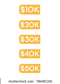 Vector Dollar Amount Icon Set