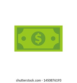 Vector dollar bank note and coin, icon illustrations and vector