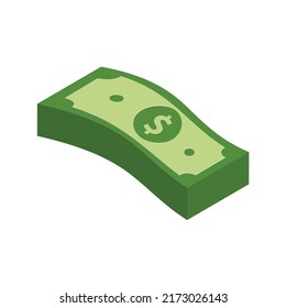 Vector dollar bank note and coin
