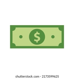 Vector dollar bank note and coin