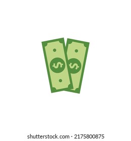 Billetes y monedas en dólares vectoriales, ilustraciones de iconos y vectores