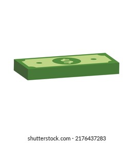 Vector dollar bank note and coin, icon illustrations and vector
