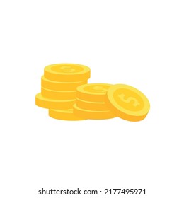 Vector dollar bank note and coin, icon illustrations and vector