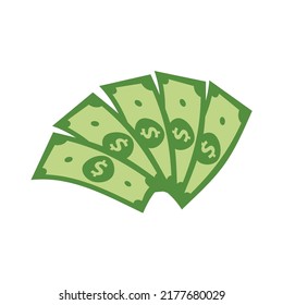 Vector dollar bank note and coin, icon illustrations and vector