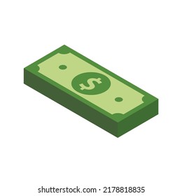 Vector dollar bank note and coin, icon illustrations and vector
