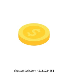 Vector dollar bank note and coin, icon illustrations and vector