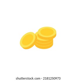 Vector dollar bank note and coin, icon illustrations and vector