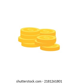 Vector dollar bank note and coin, icon illustrations and vector