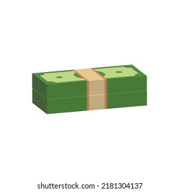 Vector dollar bank note and coin, icon illustrations and vector