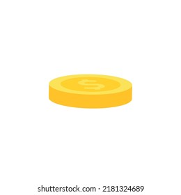Vector dollar bank note and coin, icon illustrations and vector