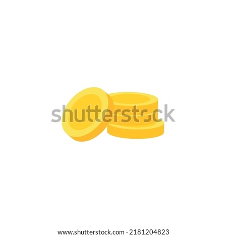 Vector dollar bank note and coin, icon illustrations and vector