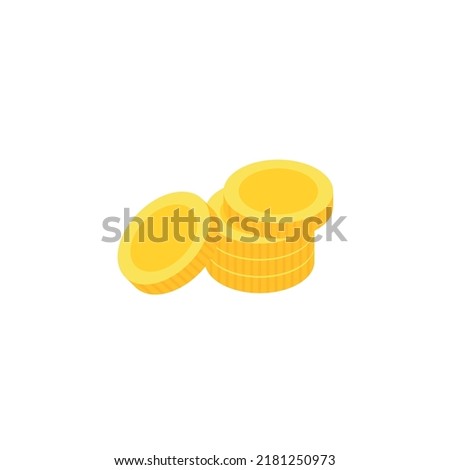 Vector dollar bank note and coin, icon illustrations and vector