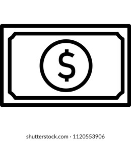 Vector Dollar Bill Isolated On White Background