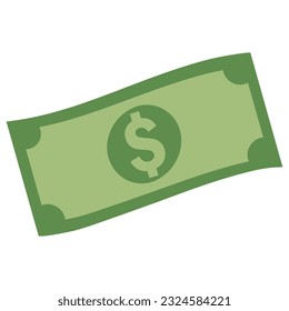 Vector dollar bill sticker, money vector finance clipart in flat design