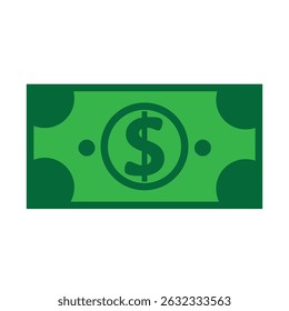 vector of a dollar bill,dollar currency,dollar bill symbol in green and white