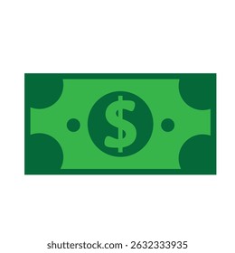 vector of a dollar bill,dollar currency,dollar bill symbol in white and green