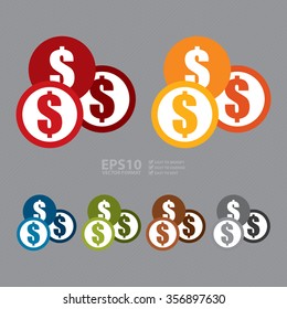 Vector, Dollar Coin, Money Exchange, Currency Exchange Service Flat Icon, Sign