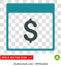 Vector Dollar Currency Calendar Page EPS vector pictograph. Illustration style is flat iconic bicolor soft blue symbol on a transparent background.