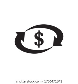 vector dollar exchange sign simple black
