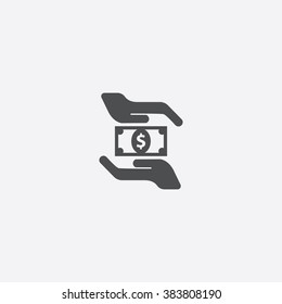 Vector dollar hand Icon
