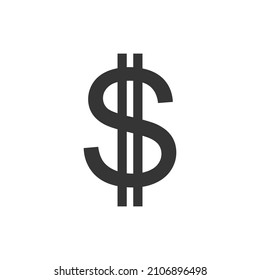 Vector Dollar icon. Black symbol of dollar. Vector icon isolated. Money concept
