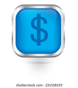 Vector dollar icon glossy button 