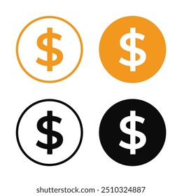 Icono del dólar del Vector en estilo múltiple