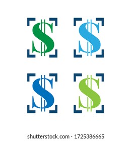 Vector dollar logo and icon design elements, badges, labels.