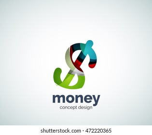 Vector dollar logo template, abstract business icon