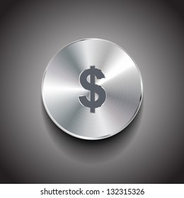 Vector dollar metal button