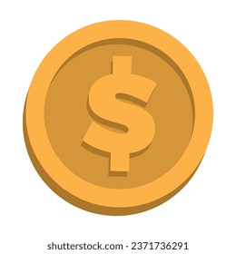 Dólar vectorial sobre fondo blanco.