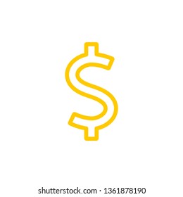 Vector dollar sign icon. Flat dollar sign illustration.