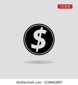 Vector dollar sign icon, money symbol, economy flat icon.