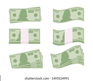 Vector Dollar sign, money dollar icon, dollar bill symbol vector set.