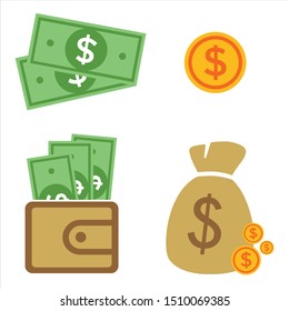 Vector Dollar sign, money dollar icon dan dollar currency symbol.