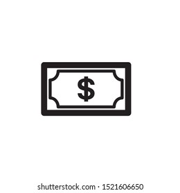 Vector Dollar sign, money dollar icon - currency dollar bill symbol