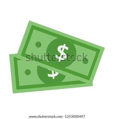 Vector Dollar sign, money dollar icon - currency dollar bill symbol