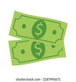 Vector Dollar Sign, Two Money Dollar Icon, Dollar Bill Symbol