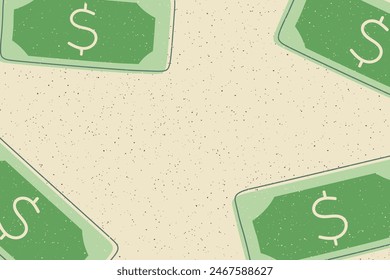 Vector Dollar sign, two money dollar icon, dollar bill symbol