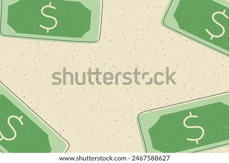 Vector Dollar sign, two money dollar icon, dollar bill symbol