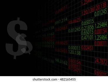 Vector : Dollar signs on stock board
