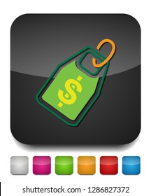 Vector Dollar tag sign, money dollar icon - dollar bill symbol