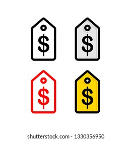 Vector Dollar tag sign, money dollar icon