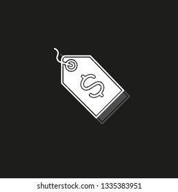 Vector Dollar tag sign, money dollar icon - dollar bill symbol, money label