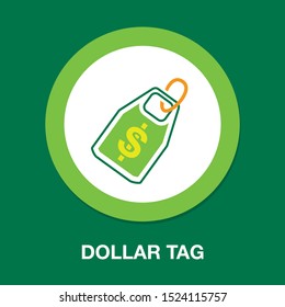 Vector Dollar tag sign, money dollar icon - dollar bill symbol